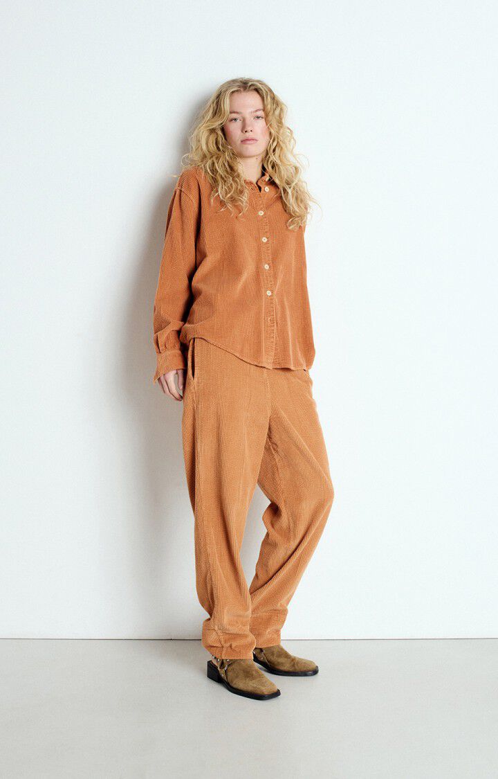 American Vintage Pantalon Femme Padow - NOISETIER VINTAGE Marron - E25