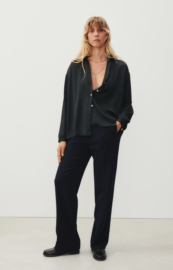 American Vintage Pantalon Femme Pukstreet - NAVY Bleu - E24