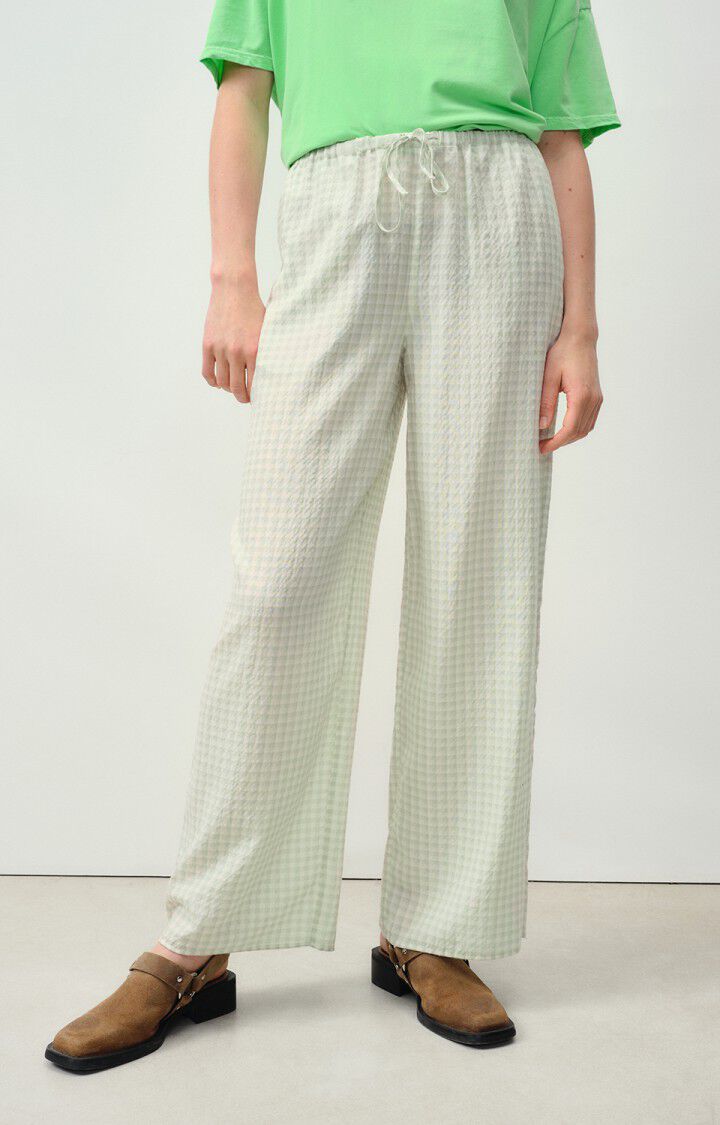 american vintage Pantalon femme Pykoboo - VICHY OPALE Vert - E24