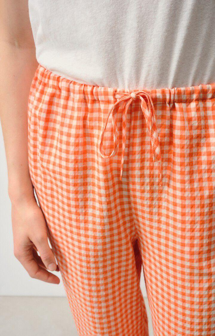 American Vintage Pantalon Femme Pykoboo - VICHY ORANGE FLUO Orange - E24