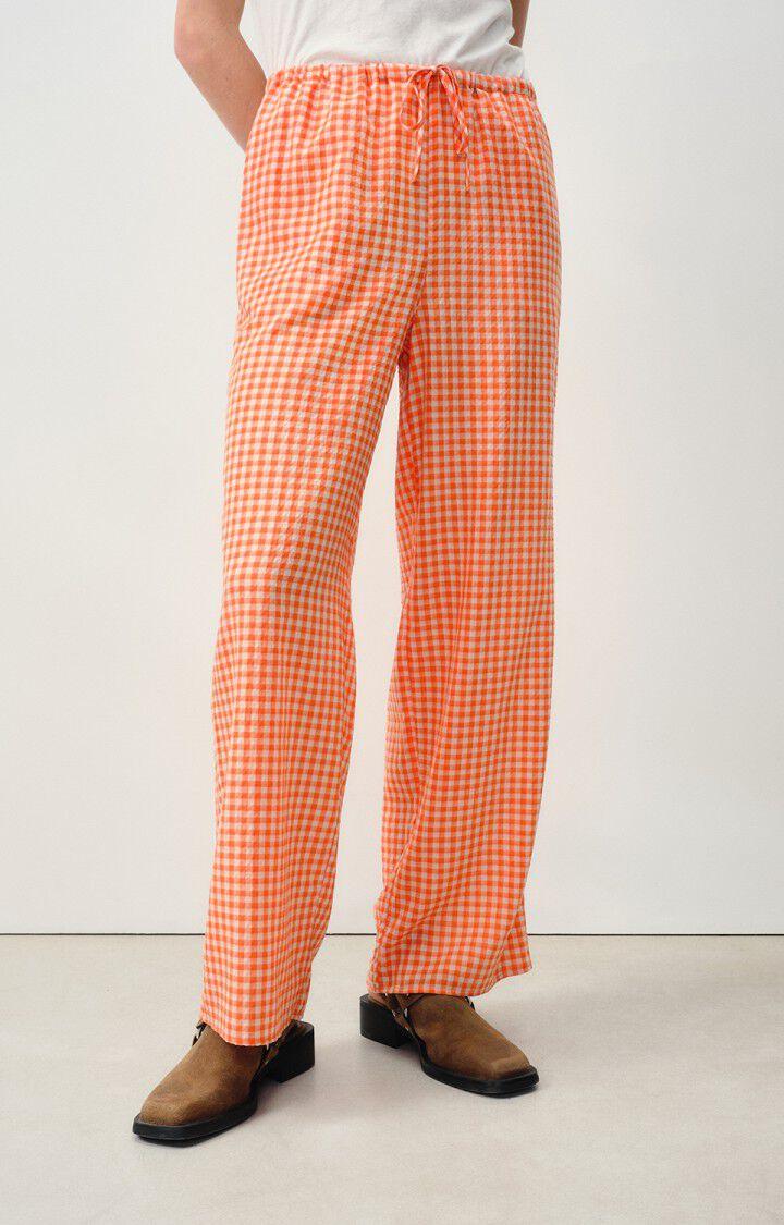 american vintage Pantalon femme Pykoboo - VICHY ORANGE FLUO Orange - E24