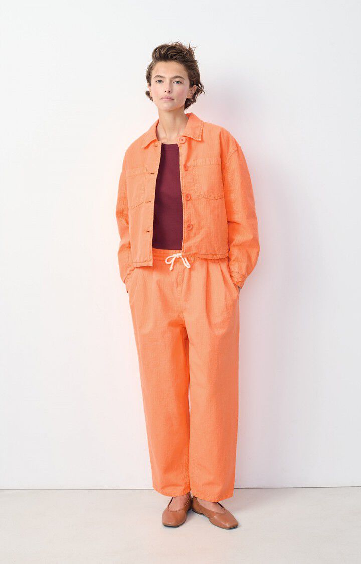 American Vintage Pantalon Femme Rygybay - FEU FLUO Orange - H24
