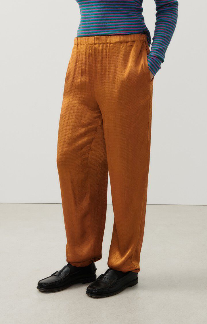 american vintage Pantalon femme Shaning - CANNELLE Marron - H23