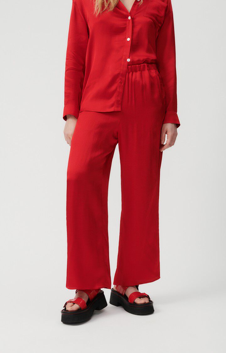 american vintage Pantalon femme Shaning - COCCINELLE Rouge - E23