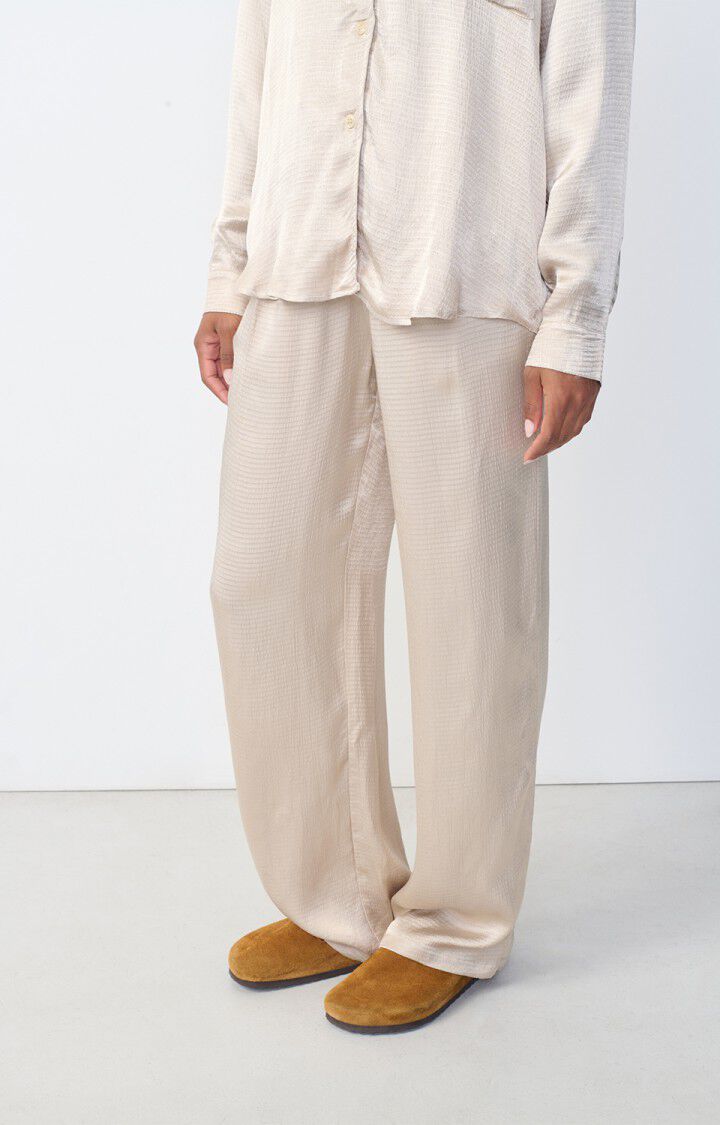 american vintage Pantalon femme Shaning - ECRU Beige - H23