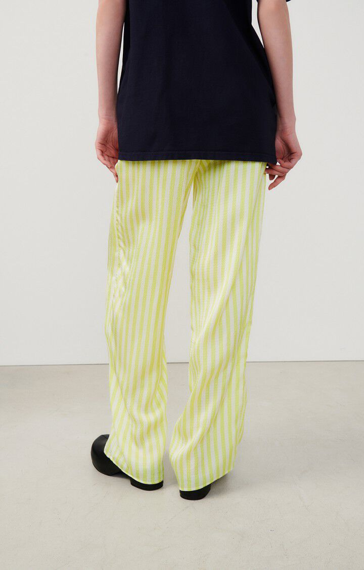 American Vintage Pantalon Femme Shaning - RAYURES JAUNES FLUO Jaune - E24