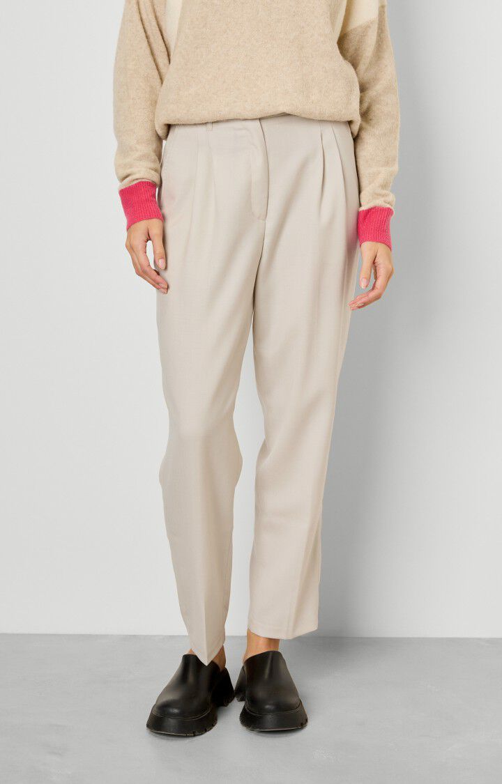 american vintage Pantalon femme Tabinsville - MASTIC Beige - E23