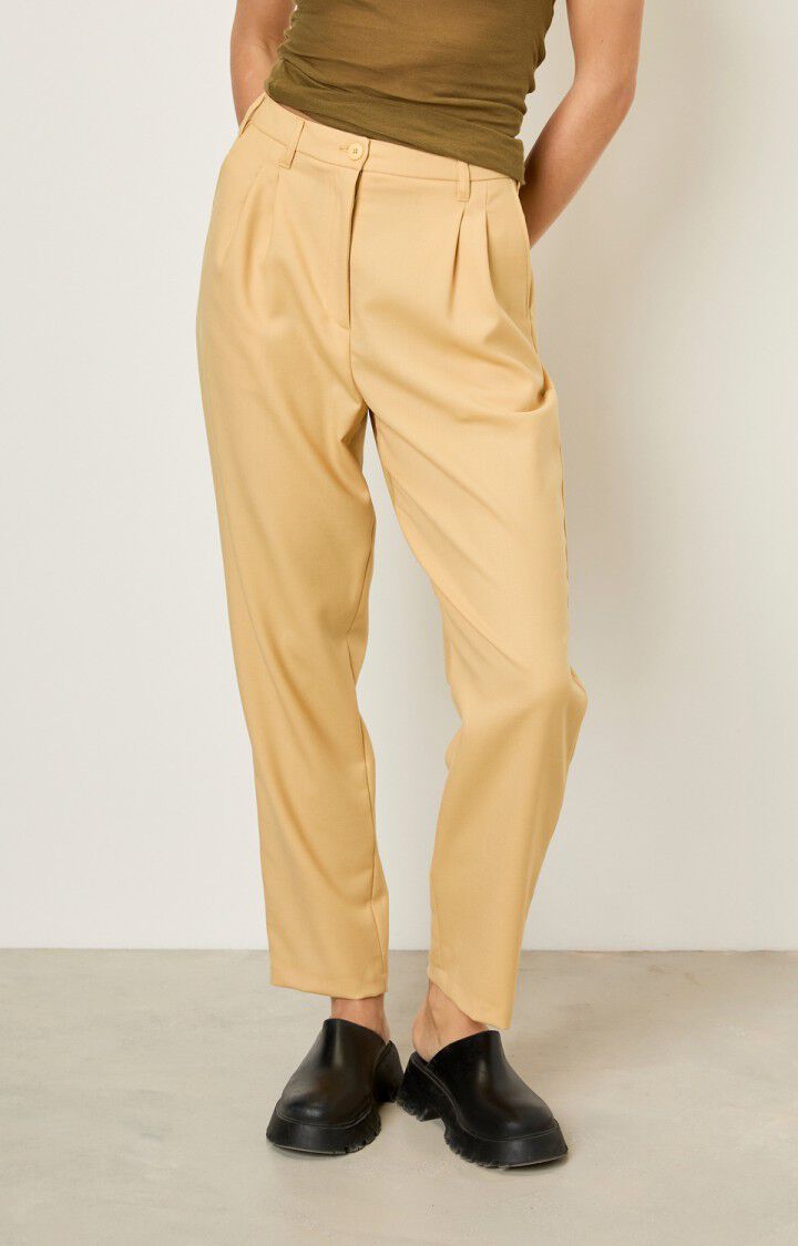 american vintage Pantalon femme Tabinsville - PAILLE Jaune - E22