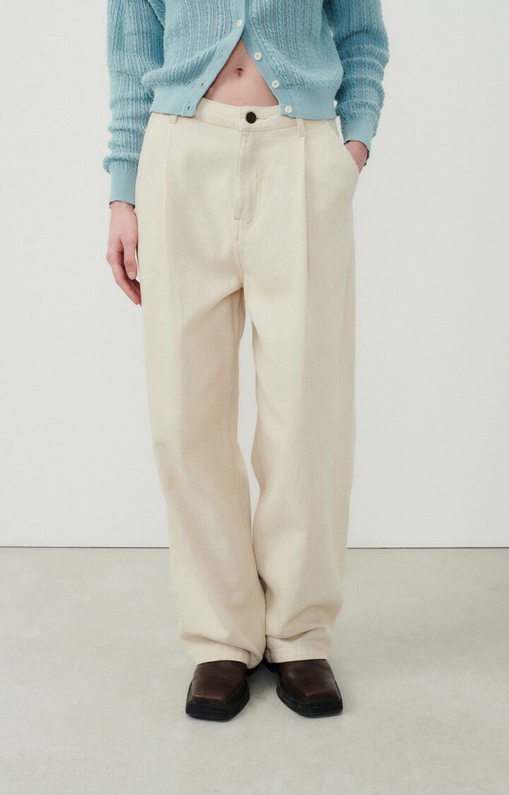american vintage Pantalon femme Tineborow - ECRU Beige - E24