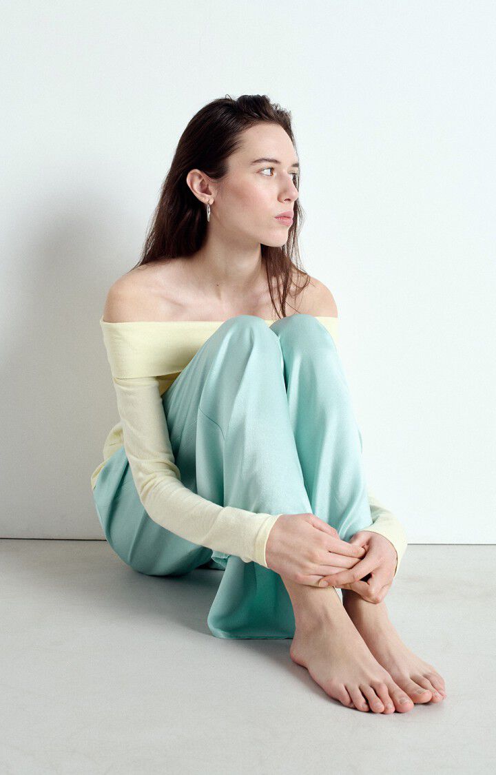 American Vintage Pantalon Femme Voogy - ALASKA Bleu - E25