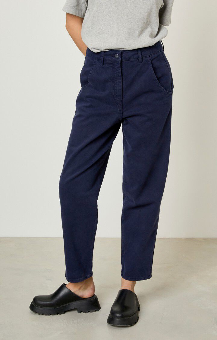 american vintage Pantalon femme Wakibird - NAVY Bleu - E21