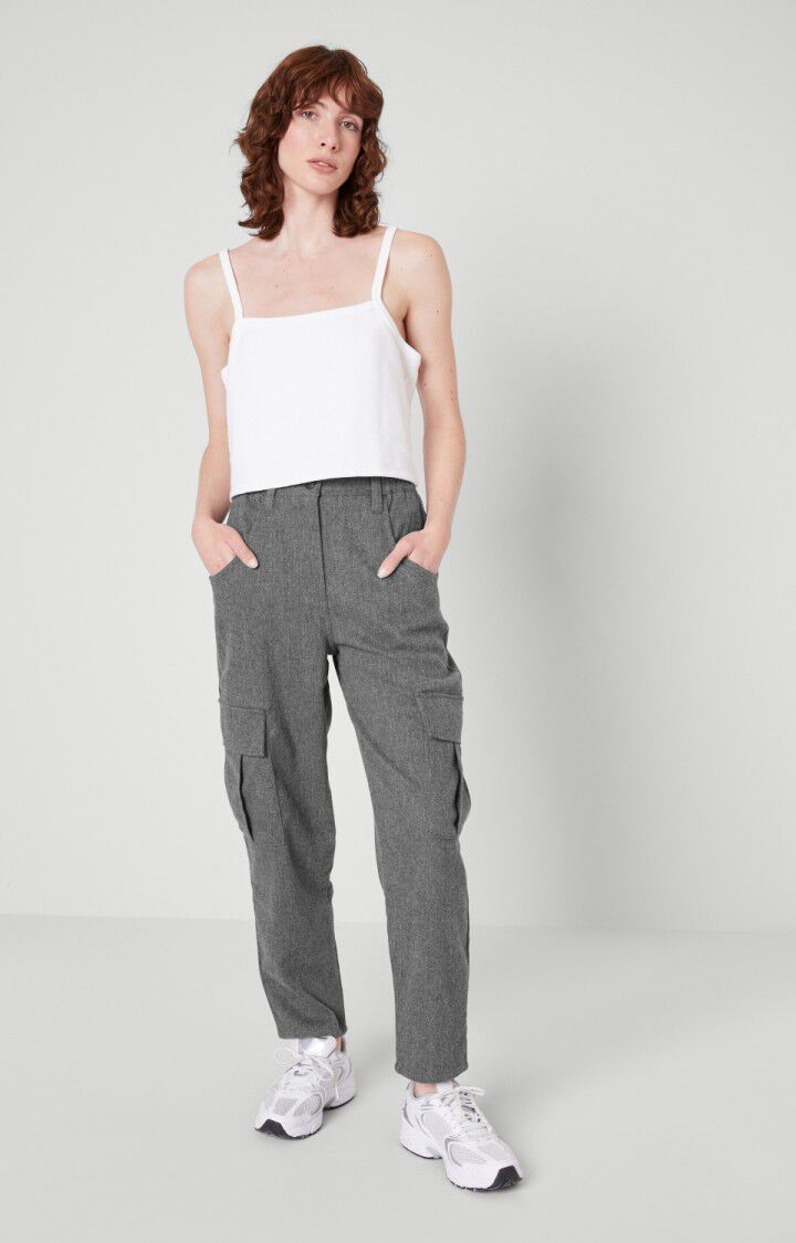 American Vintage Pantalon Femme Weftown - GRIS CHINE Gris - E21