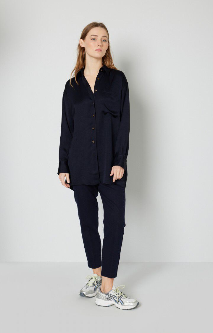 American Vintage Pantalon Femme Weftown - NAVY Bleu - E22