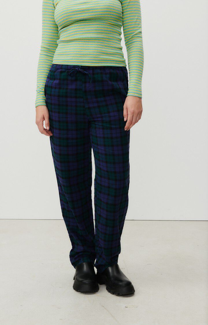 american vintage Pantalon femme Yuzy - TARTAN VIOLET VERT Violet - E24