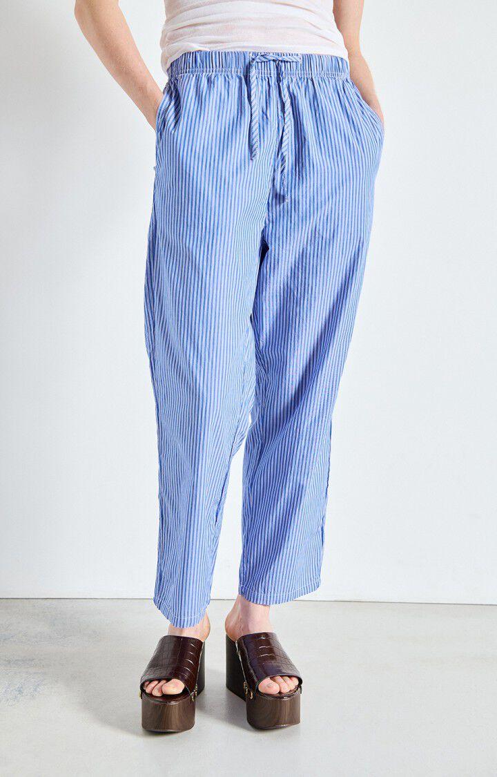 american vintage Pantalon femme Zatybay - RAYURES AQUA Bleu - E25 american vintage Pantalon femme Zatybay - RAYURES AQUA Bleu - E25