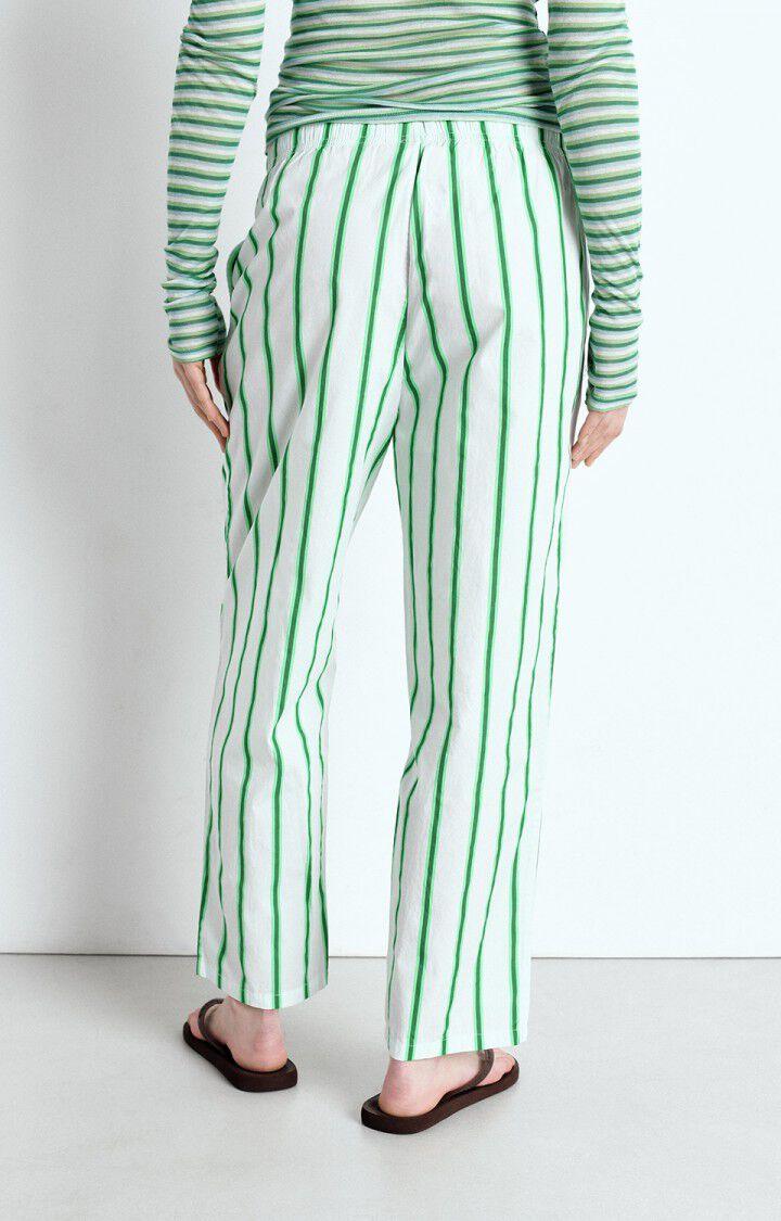 American Vintage Pantalon Femme Zatybay - RAYURES LAGON FLUO Vert - E25