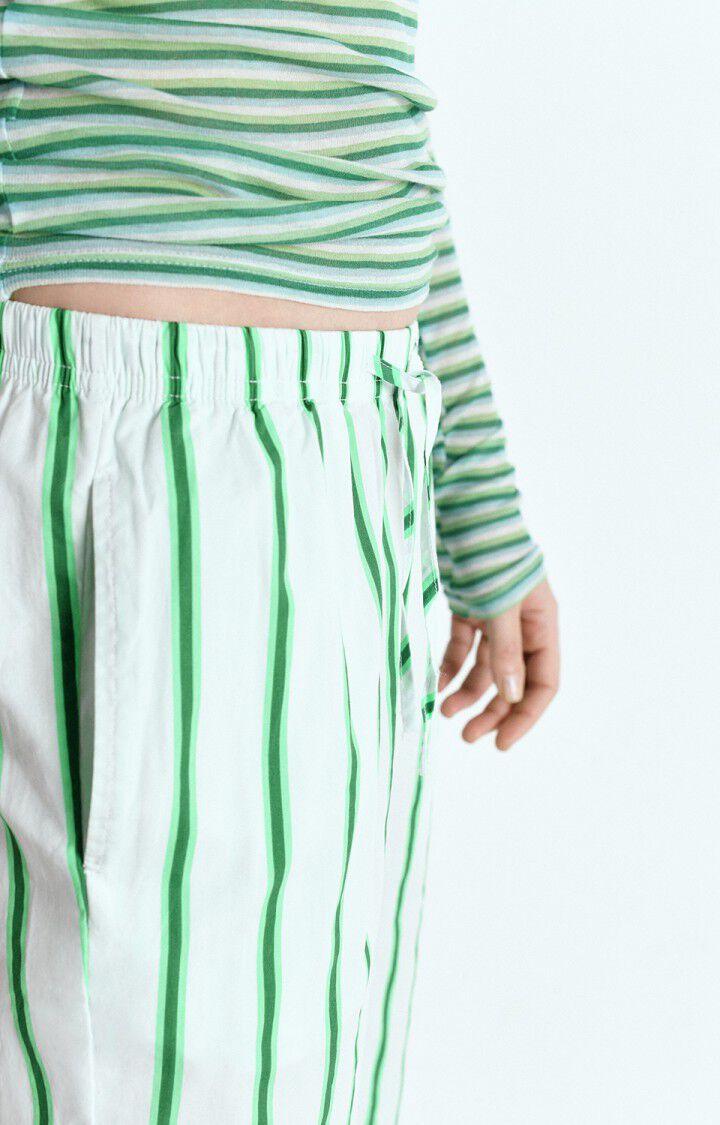 American Vintage Pantalon Femme Zatybay - RAYURES LAGON FLUO Vert - E25