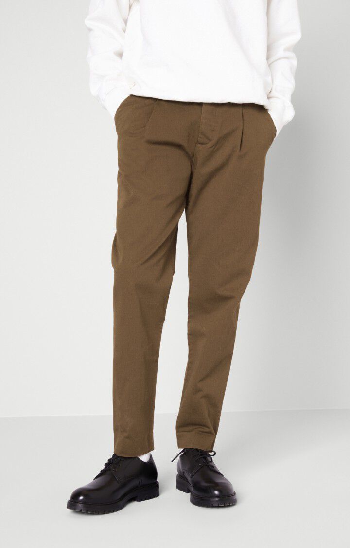 american vintage Pantalon homme Ayon - GRIZZLY Marron - H19