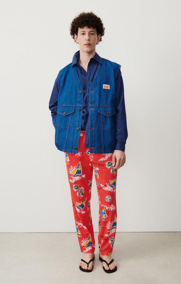 American Vintage Pantalon Homme Bygoo - BENY Rouge - E24