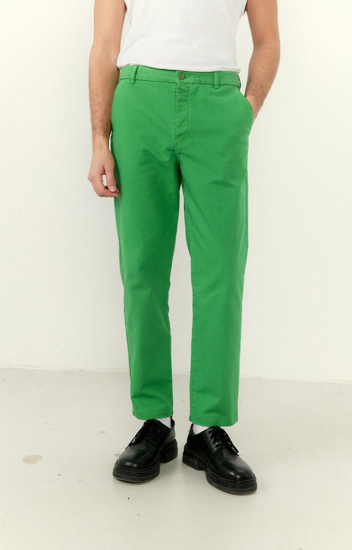 american vintage Pantalon homme Chopamy - PRINTANIER Vert - E23