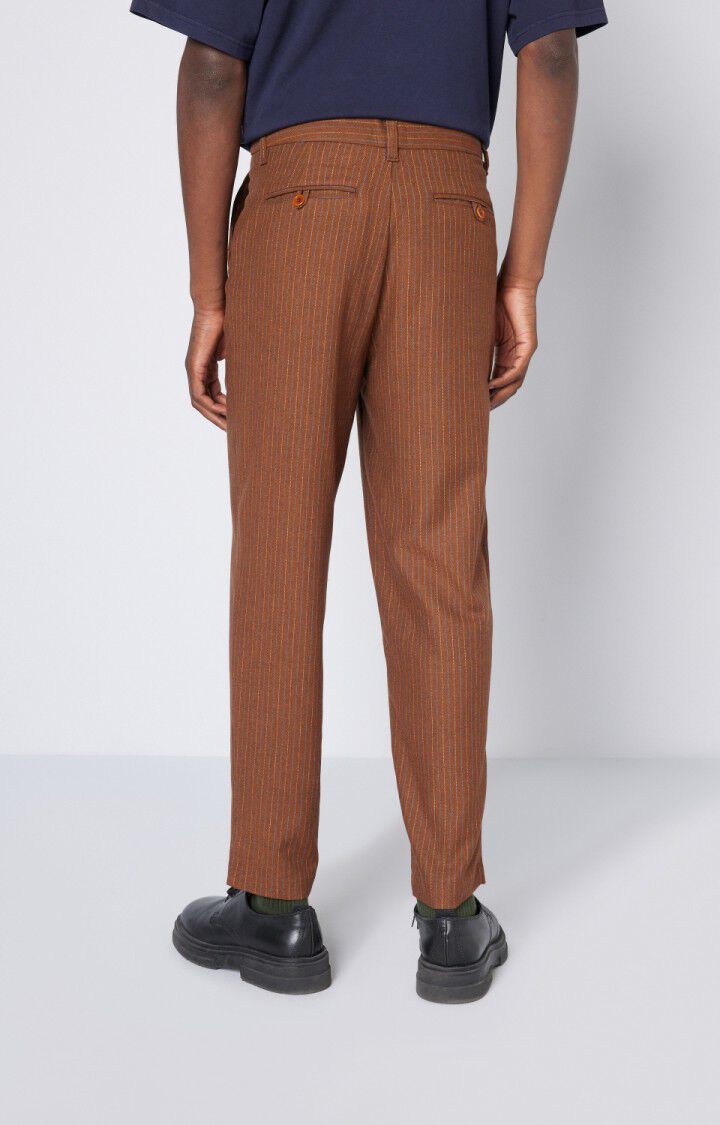 American Vintage Pantalon Homme Jossybay - RAYURES MARRONS Marron - E23
