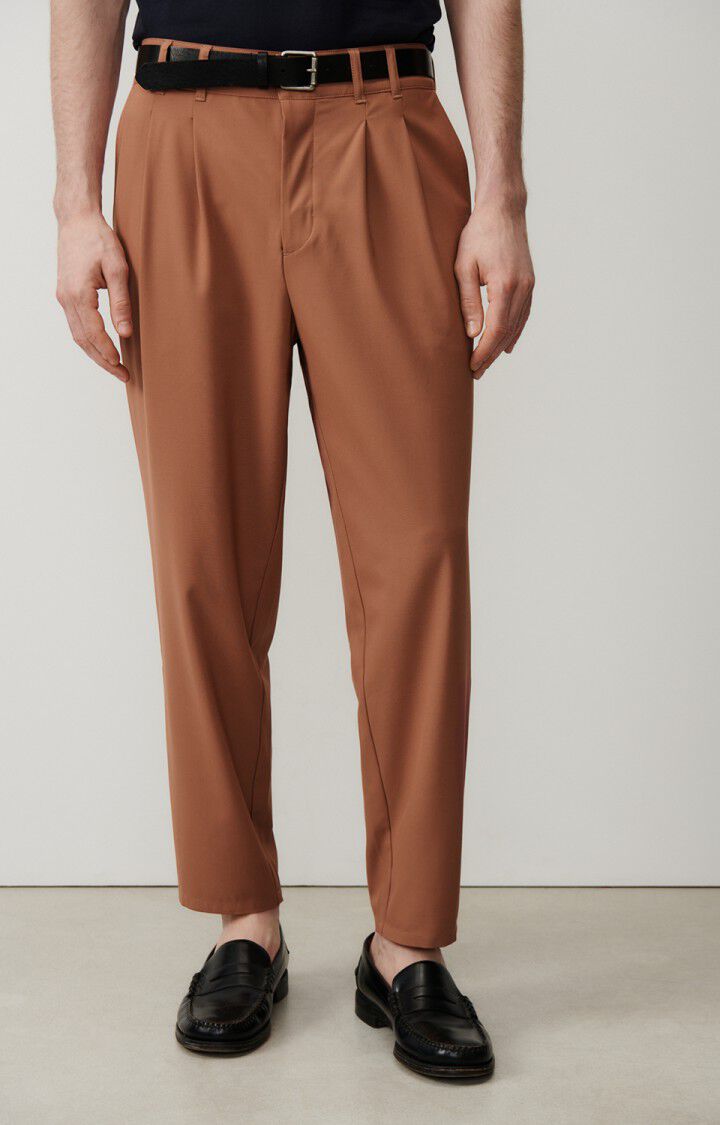 american vintage Pantalon homme Kabird - CREME DE MARRON Marron - E24
