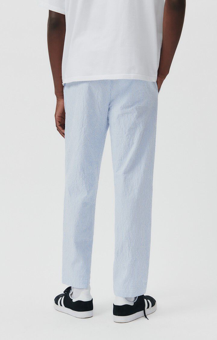 American Vintage Pantalon Homme Keostreet - RAYURES CELESTE Bleu - E23