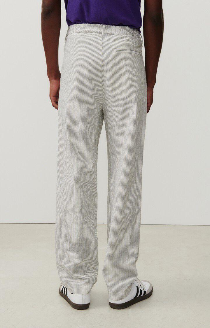 American Vintage Pantalon Homme Keostreet - RAYURES KAKI ET BLANCHES Vert - E24