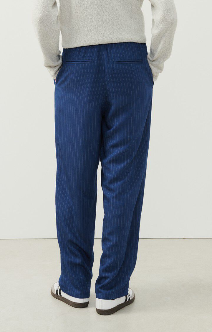 American Vintage Pantalon Homme Okyrow - NAVY RAYE Bleu - E24