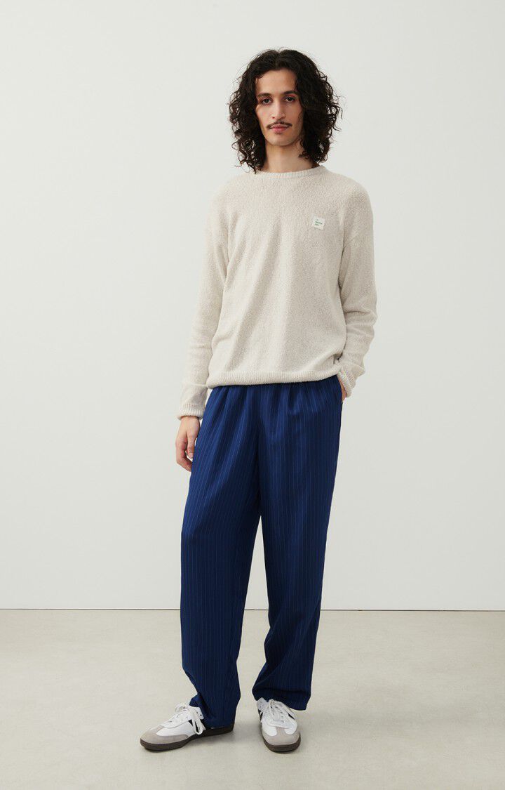 American Vintage Pantalon Homme Okyrow - NAVY RAYE Bleu - E24