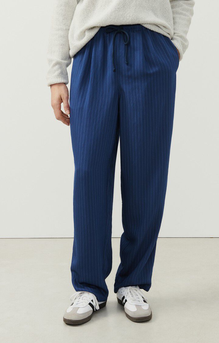 american vintage Pantalon homme Okyrow - NAVY RAYE Bleu - E24
