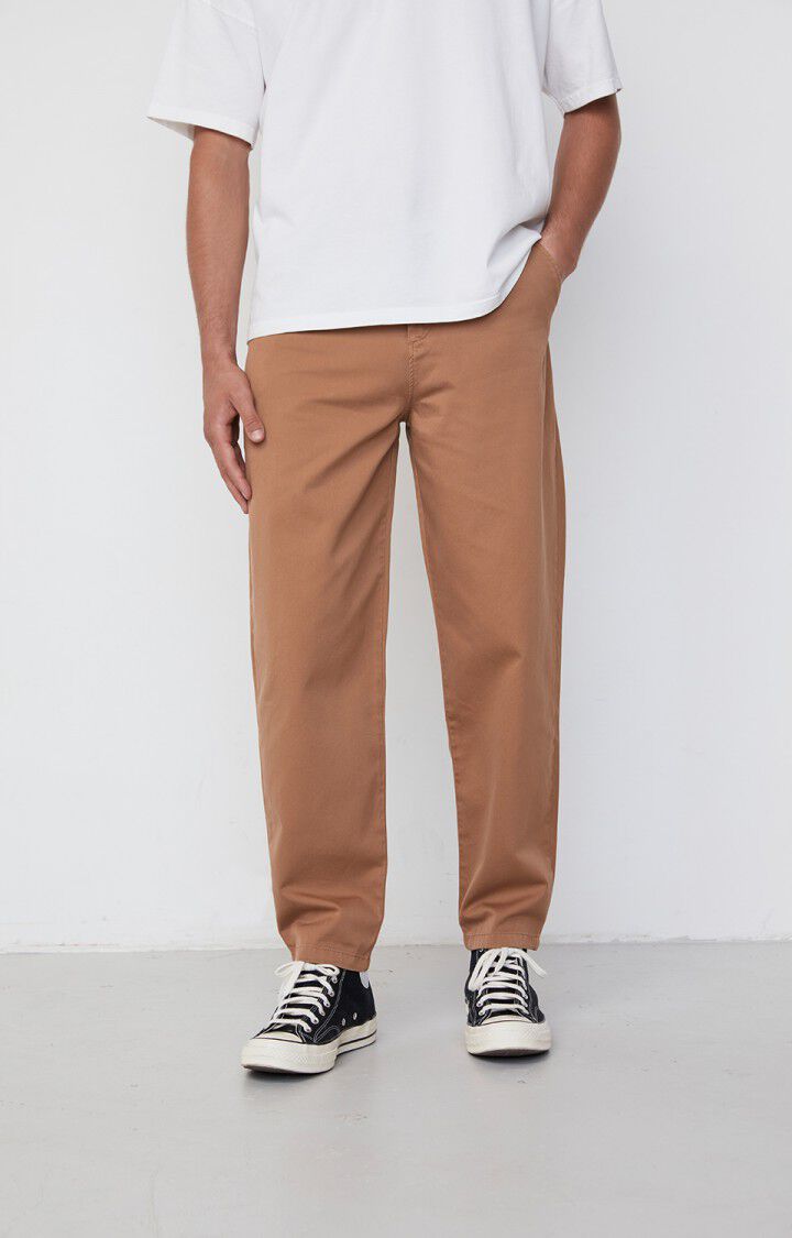 american vintage Pantalon homme Ooklaoma - CAMEL Marron - H20