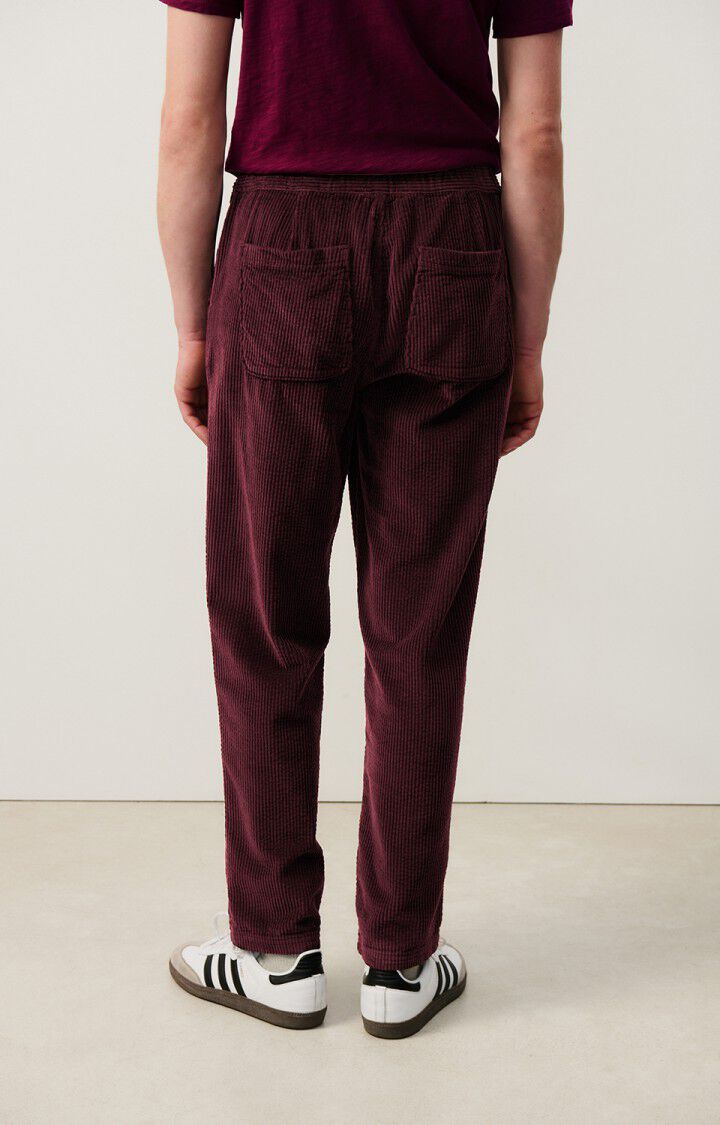 American Vintage Pantalon Homme Padow - ACAJOU VINTAGE Rouge - H24