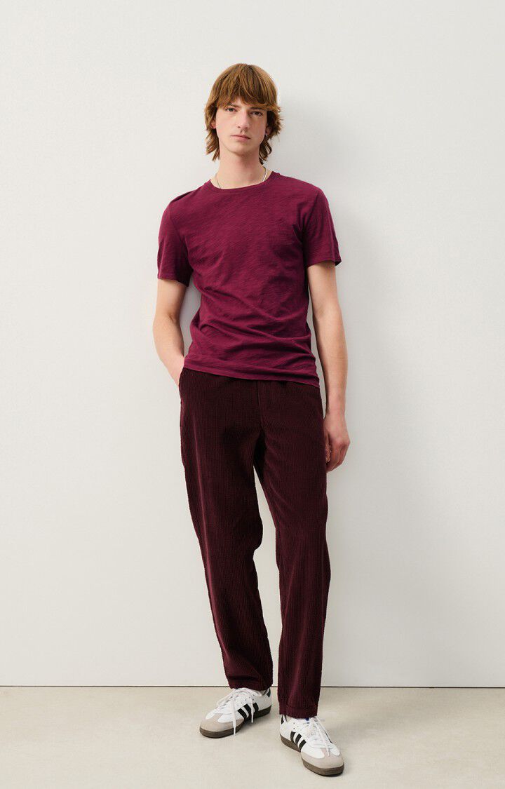 American Vintage Pantalon Homme Padow - ACAJOU VINTAGE Rouge - H24
