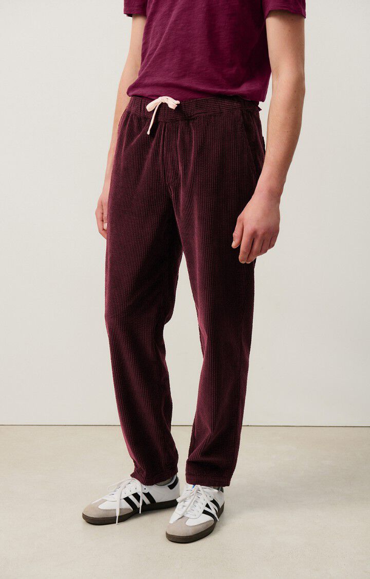 american vintage Pantalon homme Padow - ACAJOU VINTAGE Rouge - H24