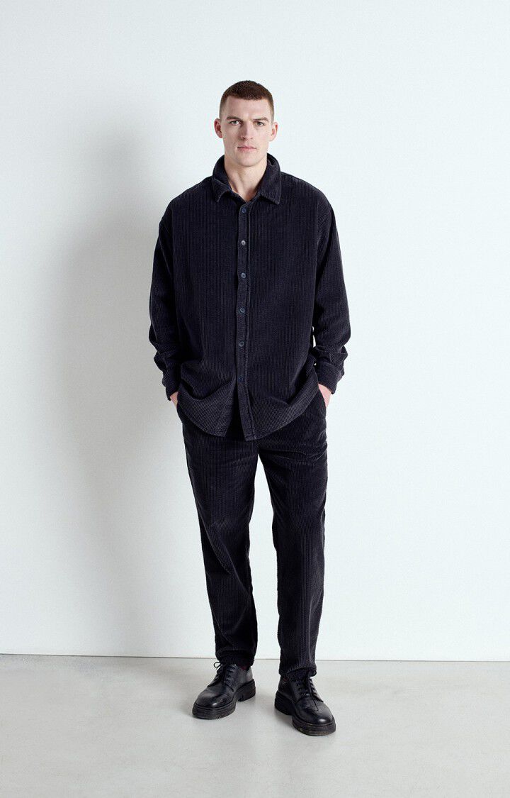 American Vintage Pantalon Homme Padow - CARBONE VINTAGE Noir - E25