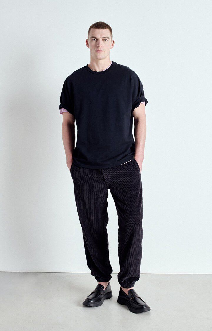 American Vintage Pantalon Homme Padow - CARBONE VINTAGE Noir - E25