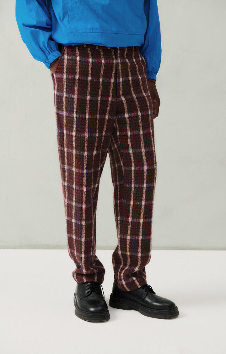 american vintage Pantalon homme Ranow - TARTAN AIRELLE Rouge - H23