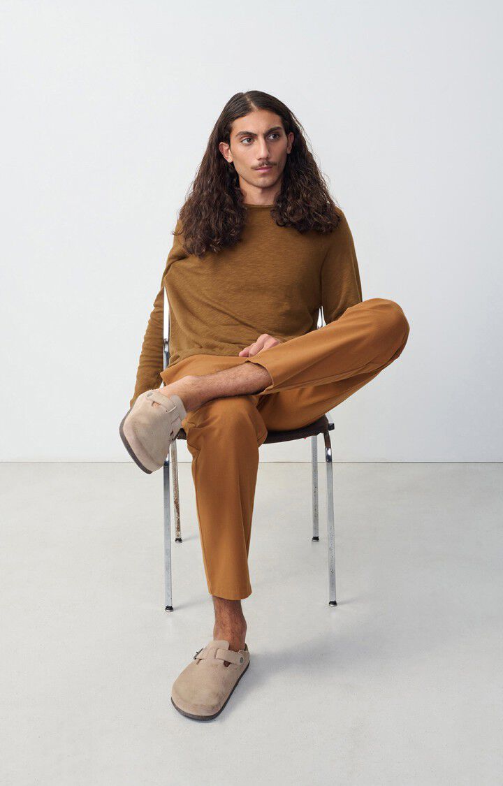 American Vintage Pantalon Homme Tybay - CAMEL Marron - E25