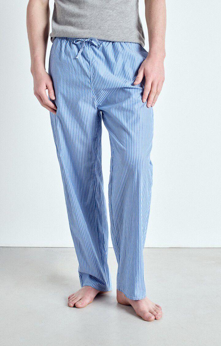 american vintage Pantalon homme Zatybay - RAYURES AQUA Bleu - E25