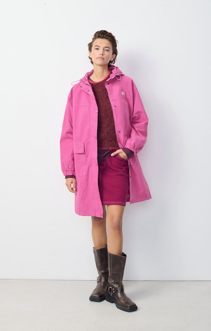 American Vintage Parka Femme Rygybay - MILKSHAKE 58 Manches Longues Rose - H24