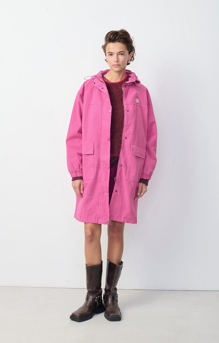 american vintage Parka femme Rygybay - MILKSHAKE 58 Manches longues Rose - H24