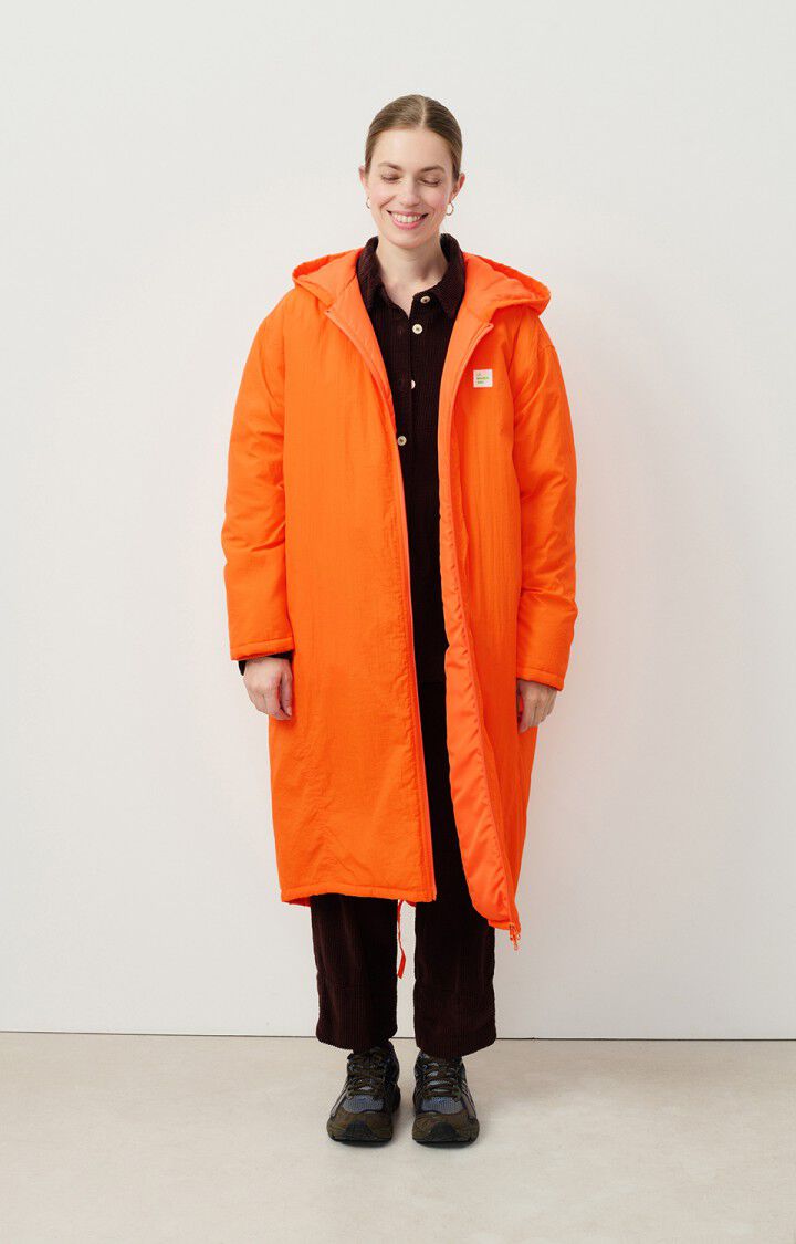 american vintage Parka femme Zotcity - FEU FLUO 57 Manches longues Orange - H24