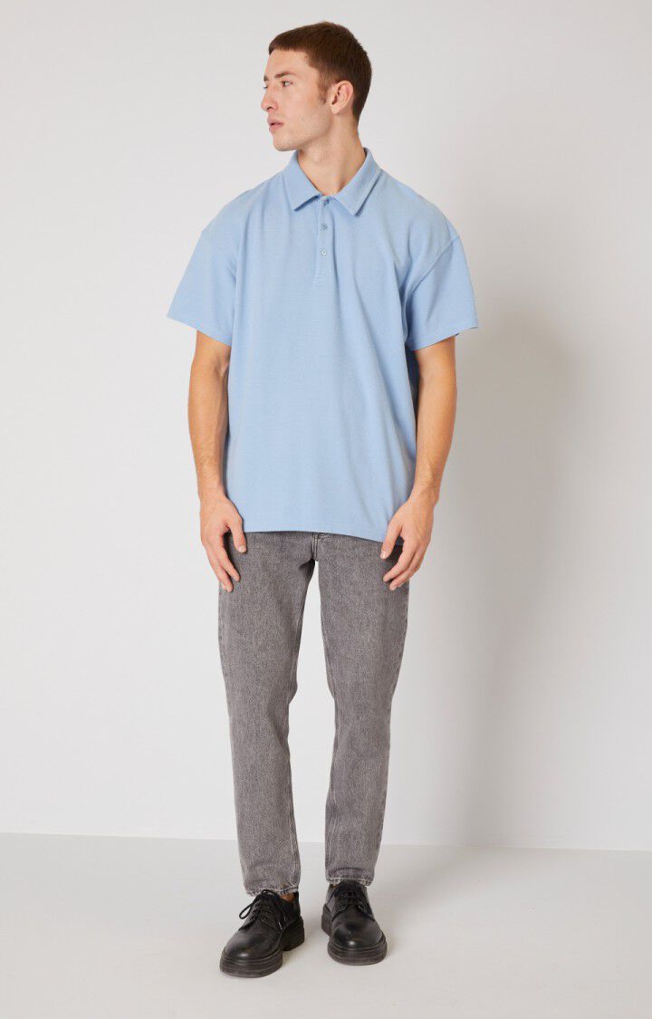 American Vintage Polo Mixte Kaoukat - OCEANIE Manches Courtes Bleu - E21