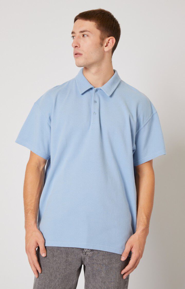 american vintage Polo mixte Kaoukat - OCEANIE Manches courtes Bleu - E21