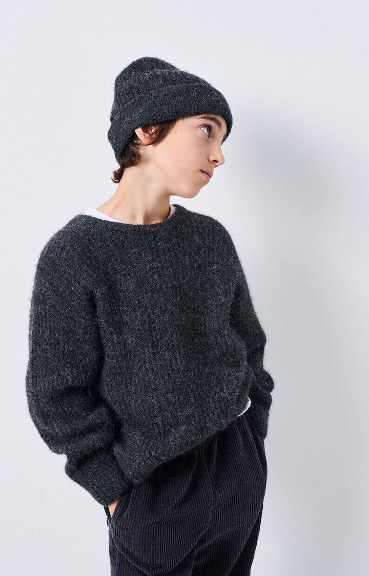 american vintage Pull enfant East - ANTHRACITE CHINE 30 Manches longues Gris - E25