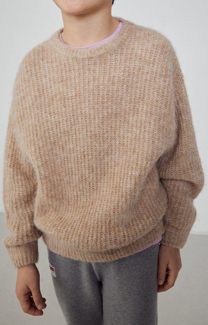 american vintage Pull enfant East - BEIGE CHINE 30 Manches longues Beige - H23