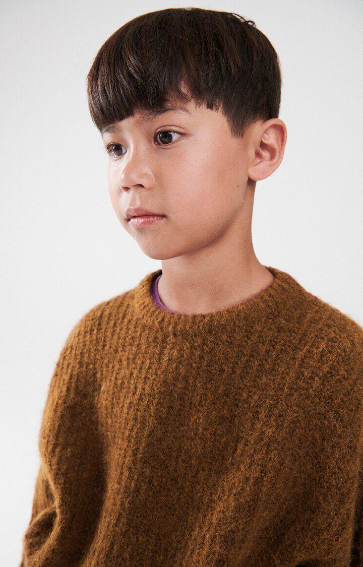 American Vintage Pull Enfant East - BRUNETTE CHINE NOIR 30 Manches Longues Marron - H24