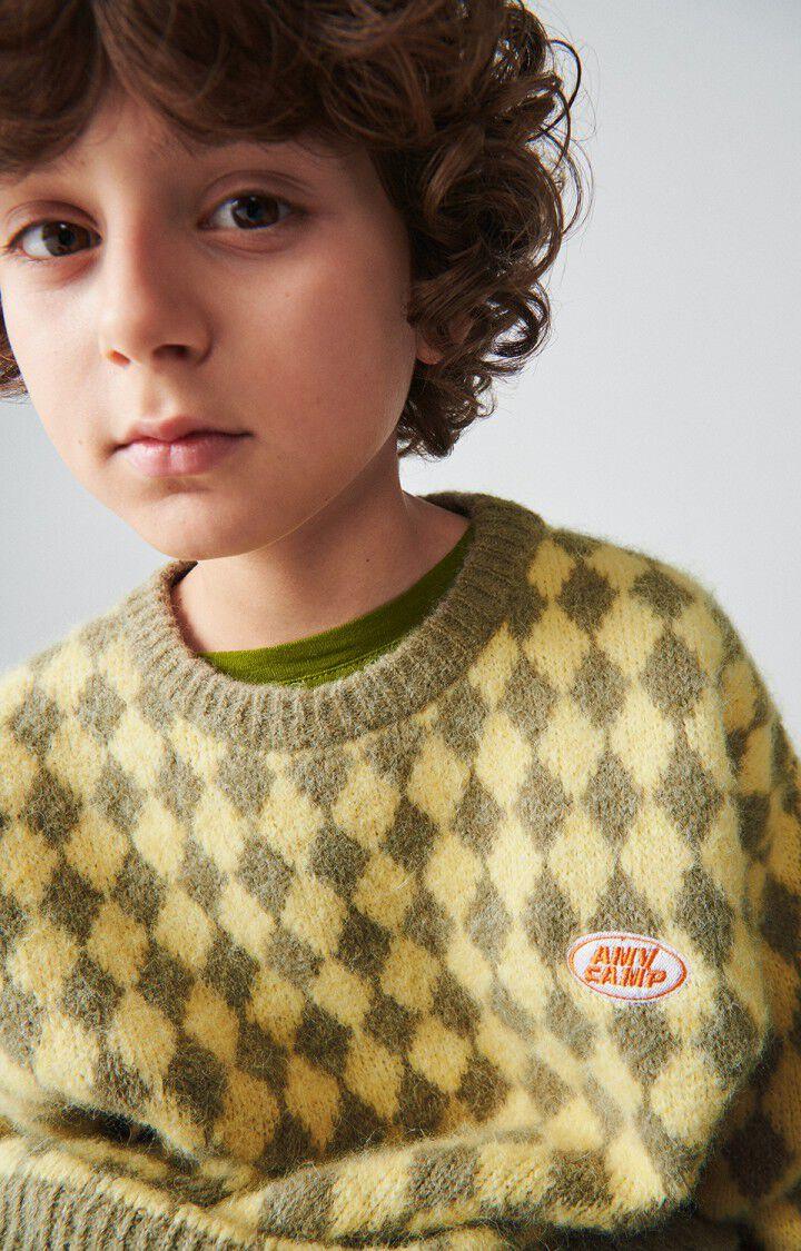 American Vintage Pull Enfant East - JACQUARD SEIGLE CHINE 30 Manches Longues Jaune - H23