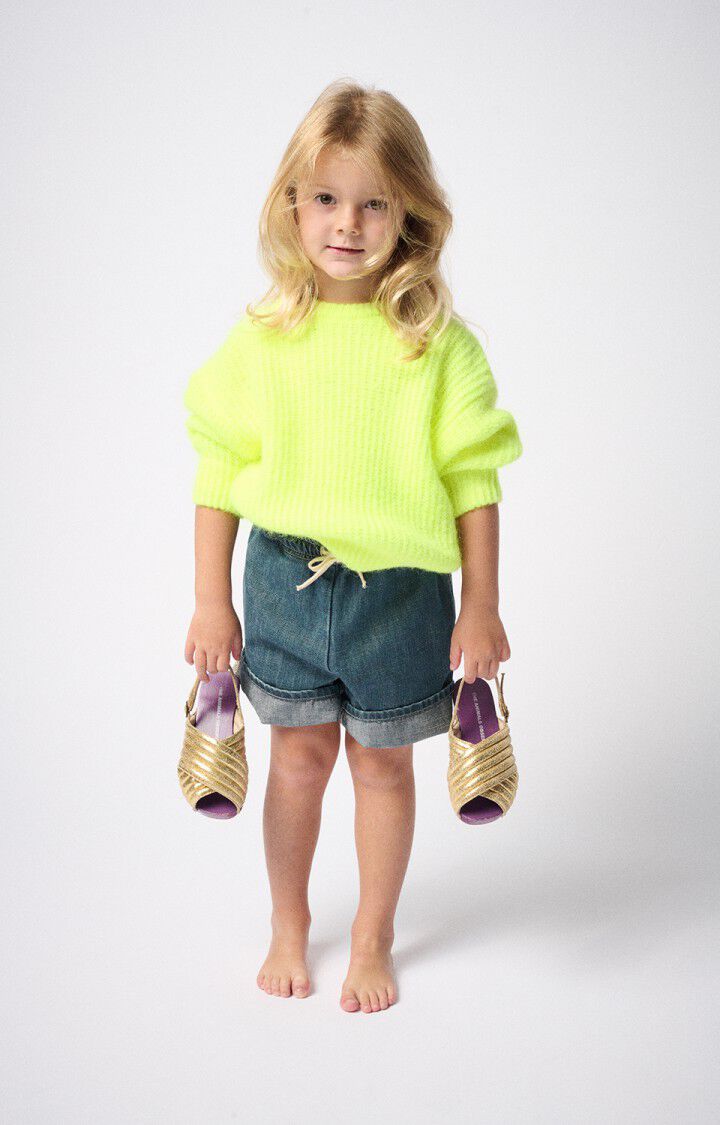 American Vintage Pull Enfant East - JAUNE FLUO 30 Manches Longues Jaune - E25